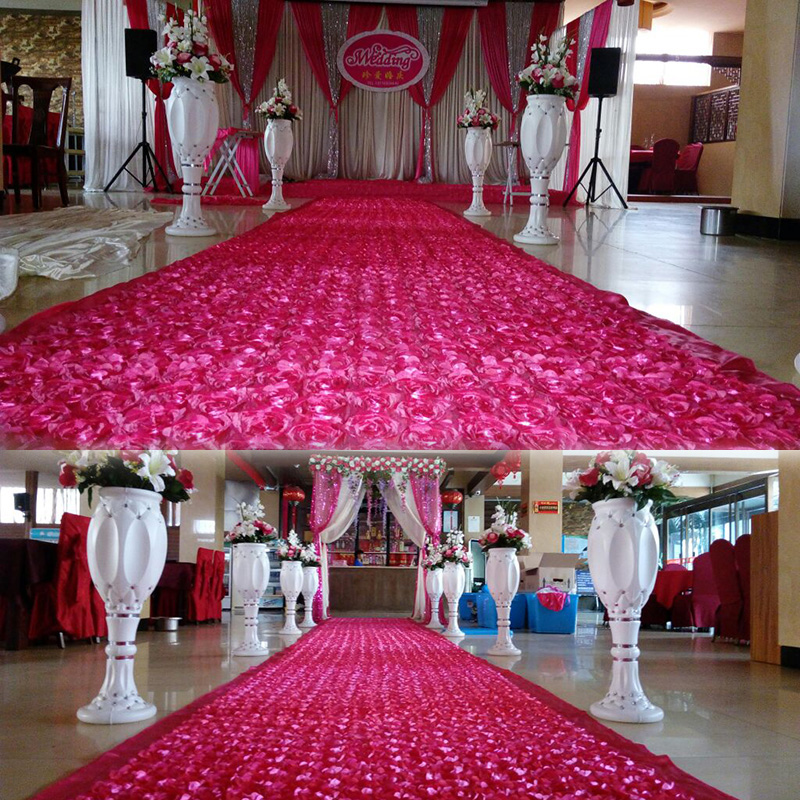 Wedding Backdrop Curtain - 10Yard Satin Fabric 3D Rose Flower