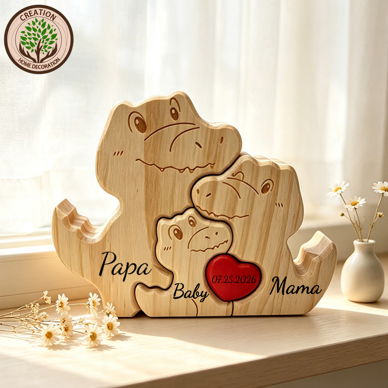 Wedding Souvenir - Personalized Custom Name Handcrafted Wooden Dinosaur