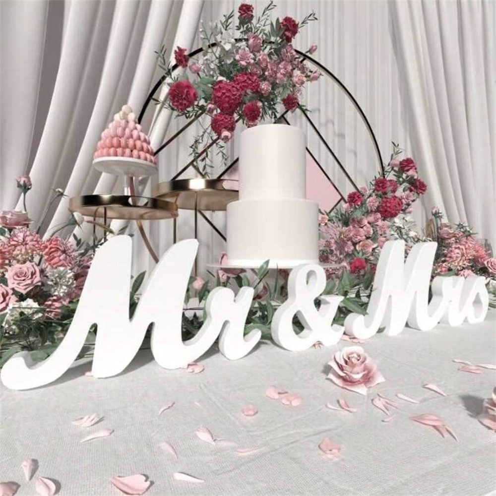 Table Number Gold - 3pcs/set Wooden Mr & Mrs Sign