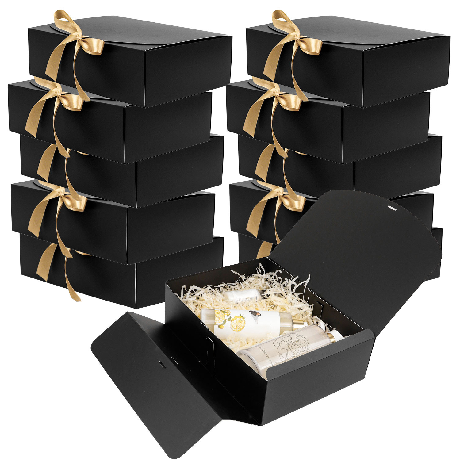 Papercraft Supply Ribbon - 10-Pack Kraft Paper Gift Boxes with