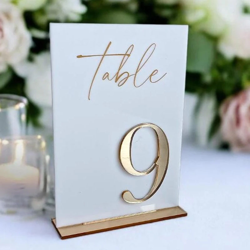 Table Number Gold - Wedding Table Numbers for Ceremony and