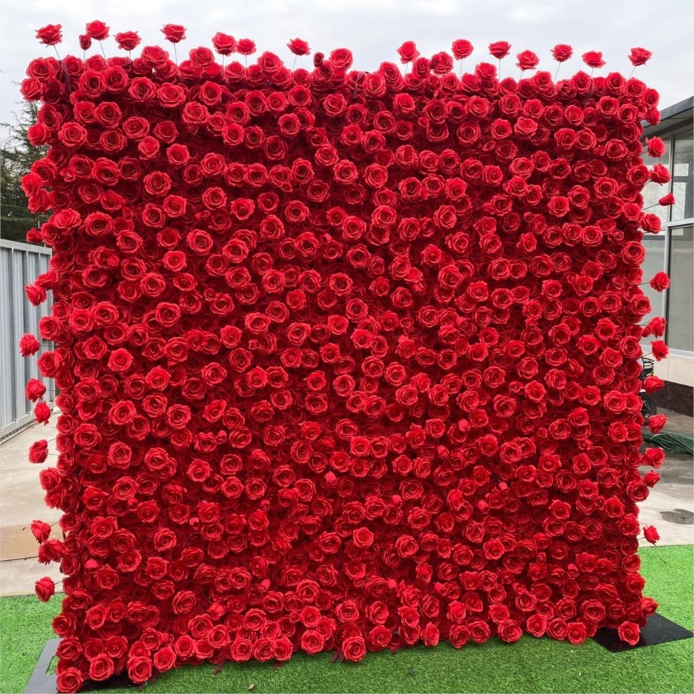 Uflower Red Rose 5D Cloth Flow - Wedding Backdrop Curtain recension och pris