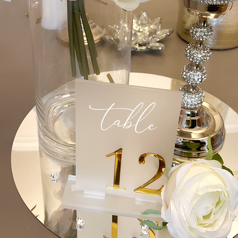 Acrylic Table Number Wedding T - Table Number Gold recension och pris