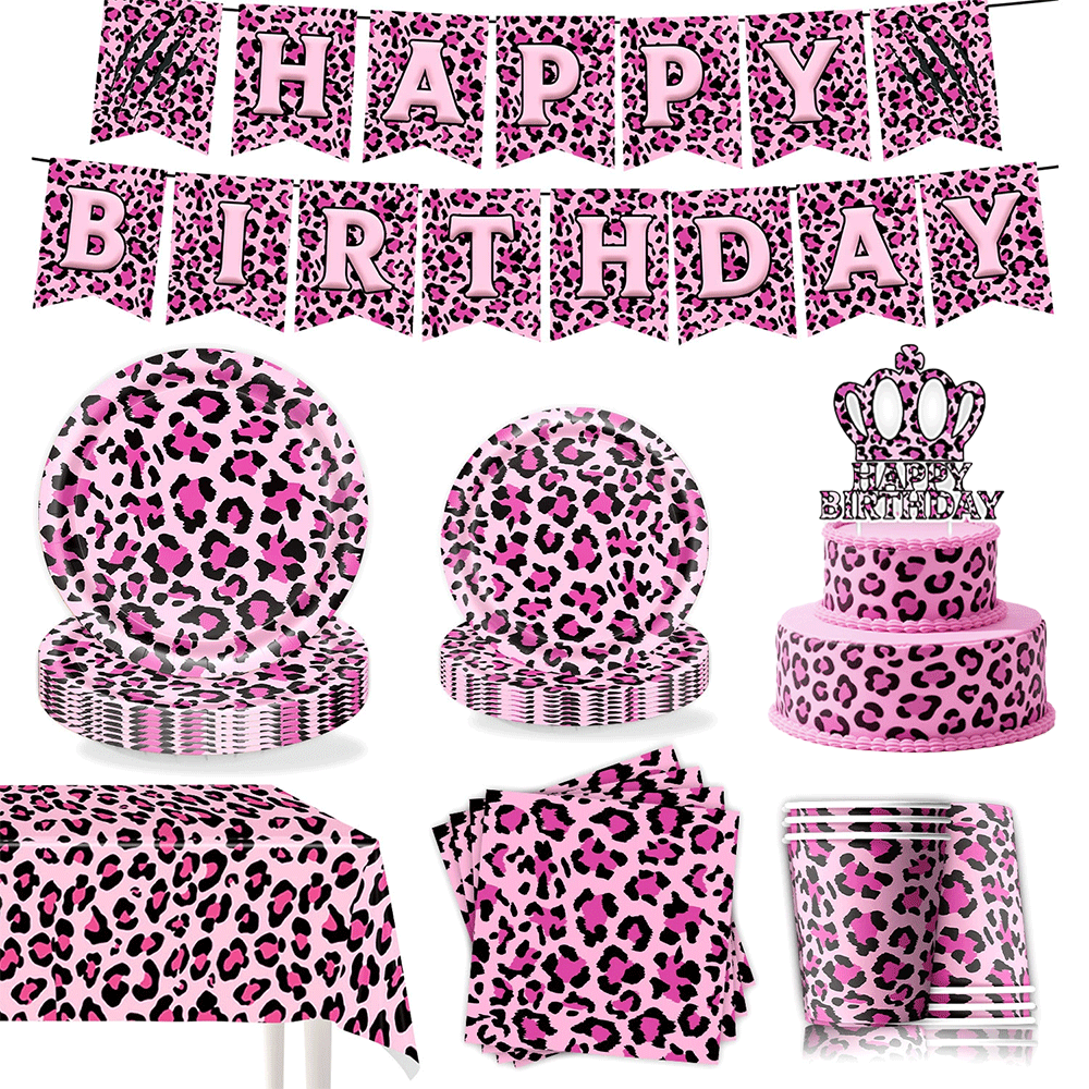 Pink Leopard Print Birthday Pa - Wedding Supply Kit recension och pris