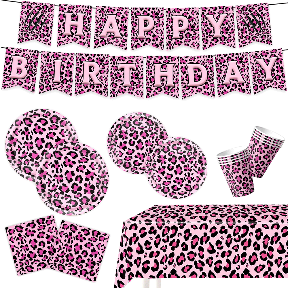 Pink Leopard Print Birthday Pa - Wedding Supply Kit recension och pris