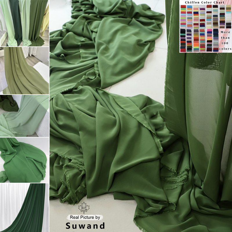 Olive Green Chiffon Fabric Bri - Wedding Backdrop Curtain recension och pris