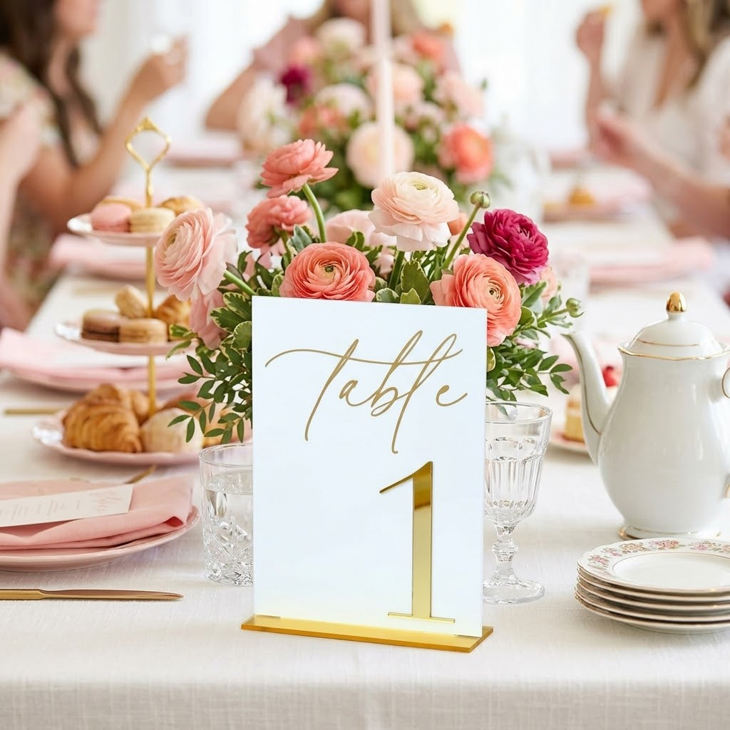 Wedding Table Numbers 1-10 wit - Table Number Gold recension och pris