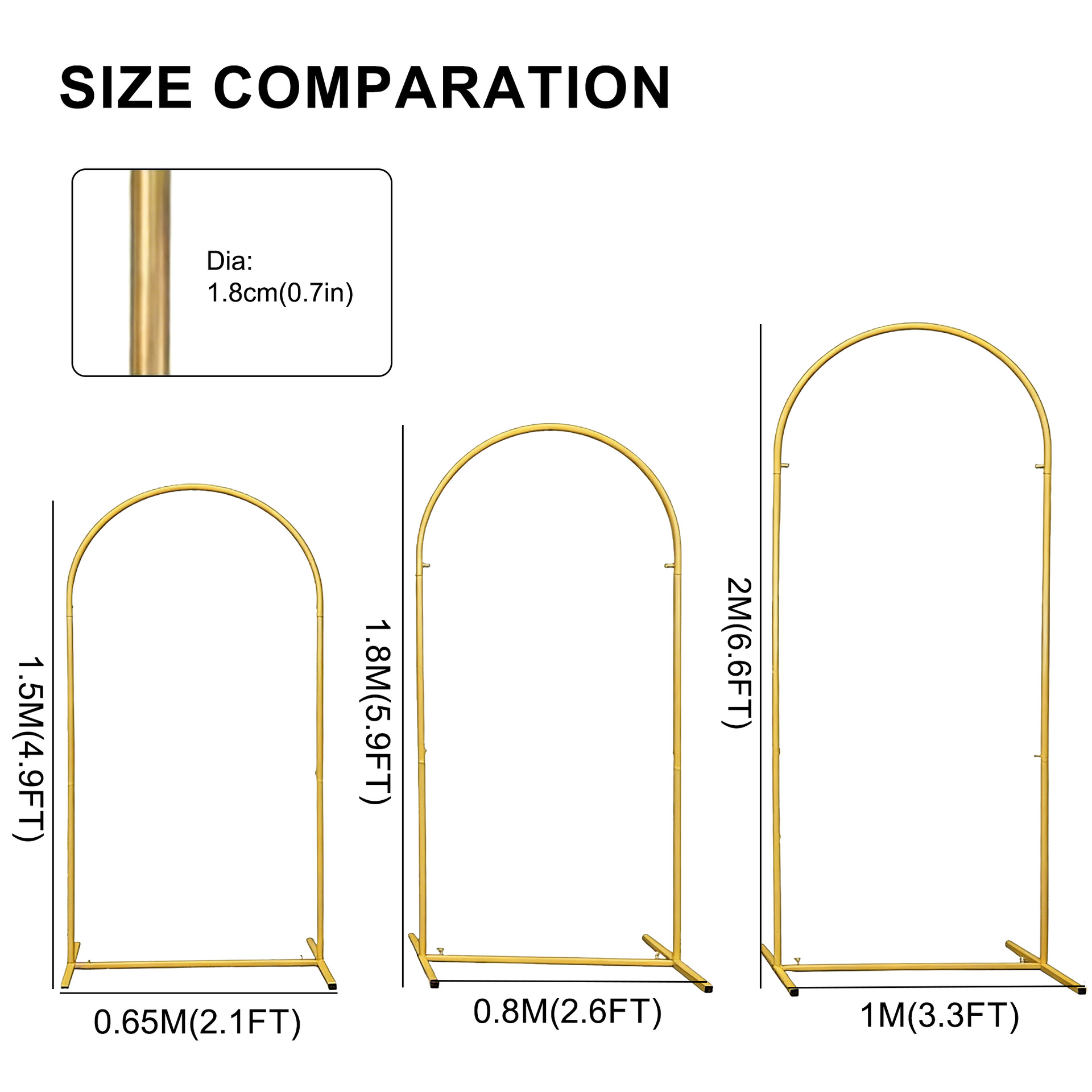 Metal Gold Wedding Arch Stand  - Wedding Support recension och pris