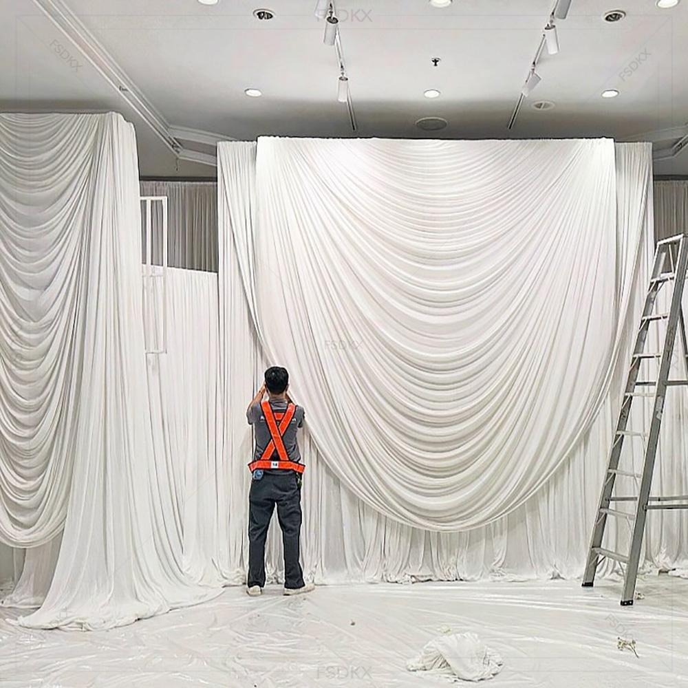 FSDKX Cheap White Ice Silk Clo - Wedding Backdrop Curtain recension och pris