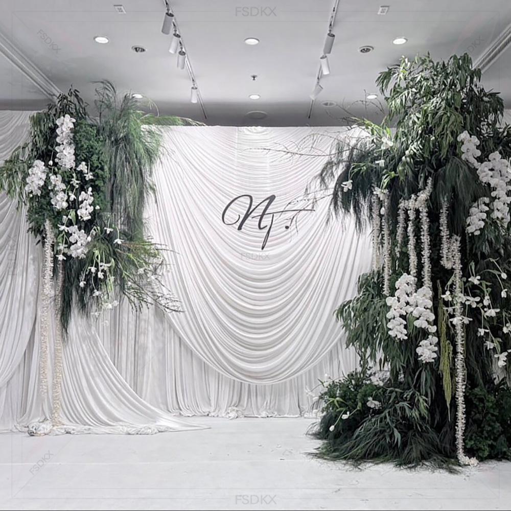 FSDKX Cheap White Ice Silk Clo - Wedding Backdrop Curtain recension och pris