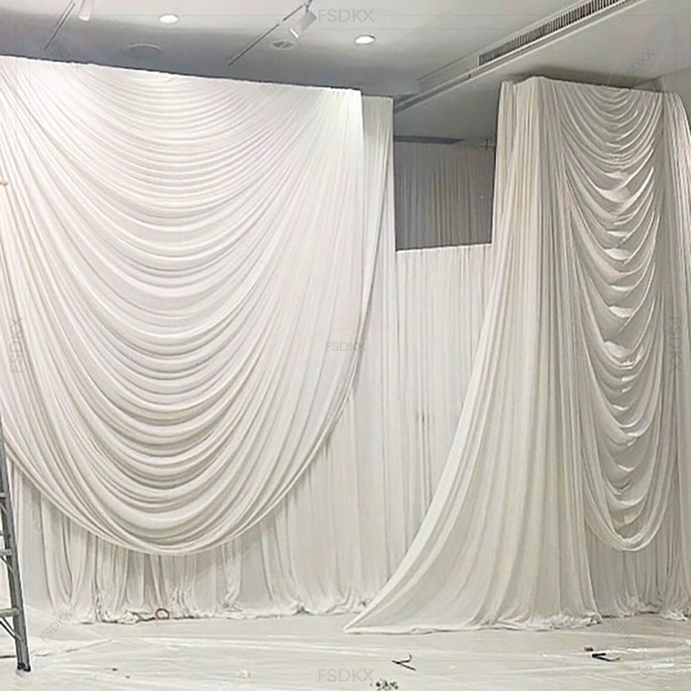 FSDKX Cheap White Ice Silk Clo - Wedding Backdrop Curtain recension och pris