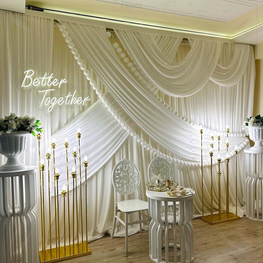 FSDKX Cheap White Ice Silk Clo - Wedding Backdrop Curtain recension och pris