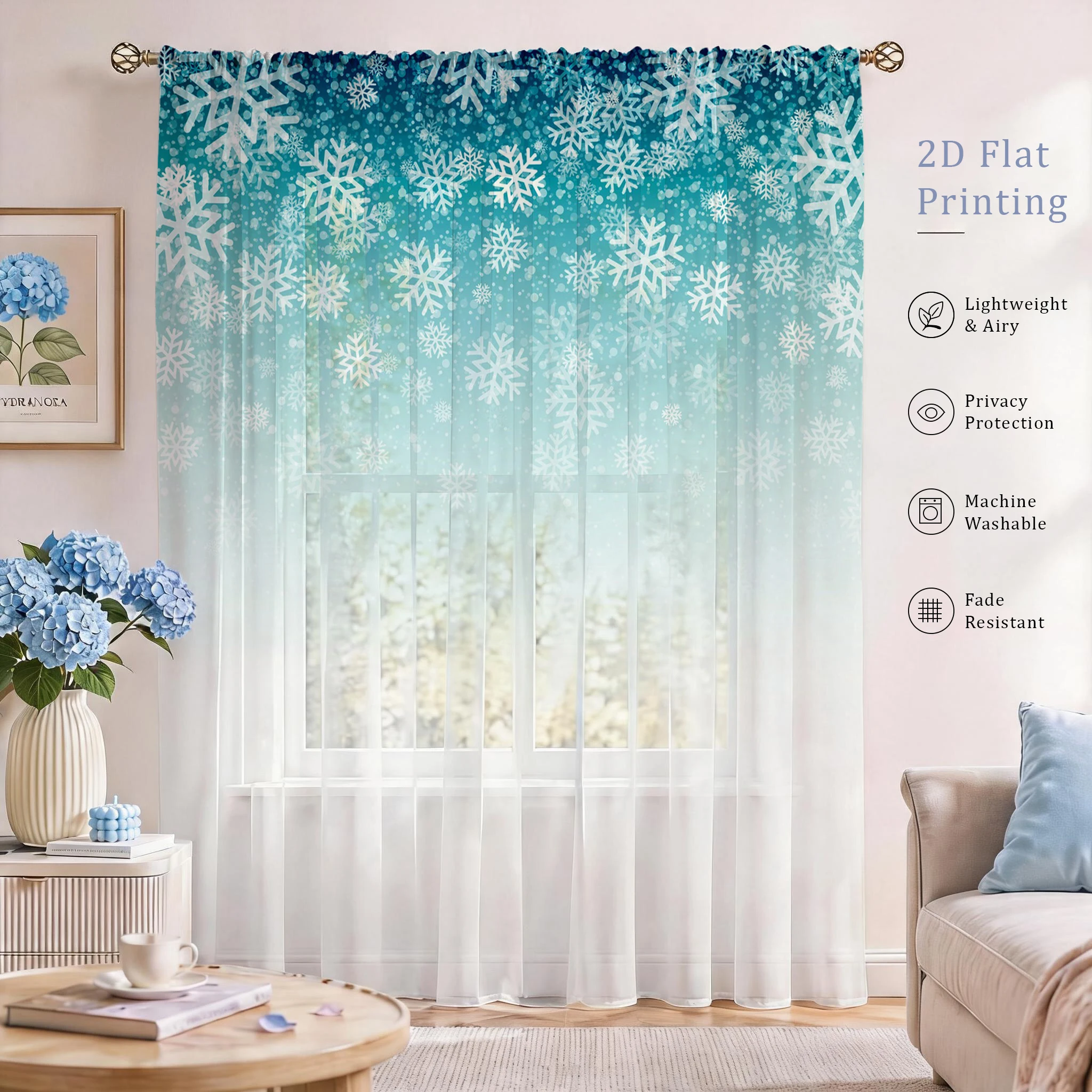 Floral Gradient Sheer Curtain, - Good Floral & Wedding Decor Supply Photos recension och pris