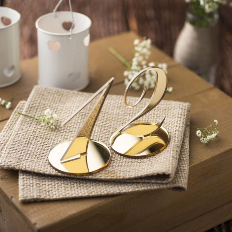 Freestanding Mirror Acrylic We - Table Number Gold recension och pris
