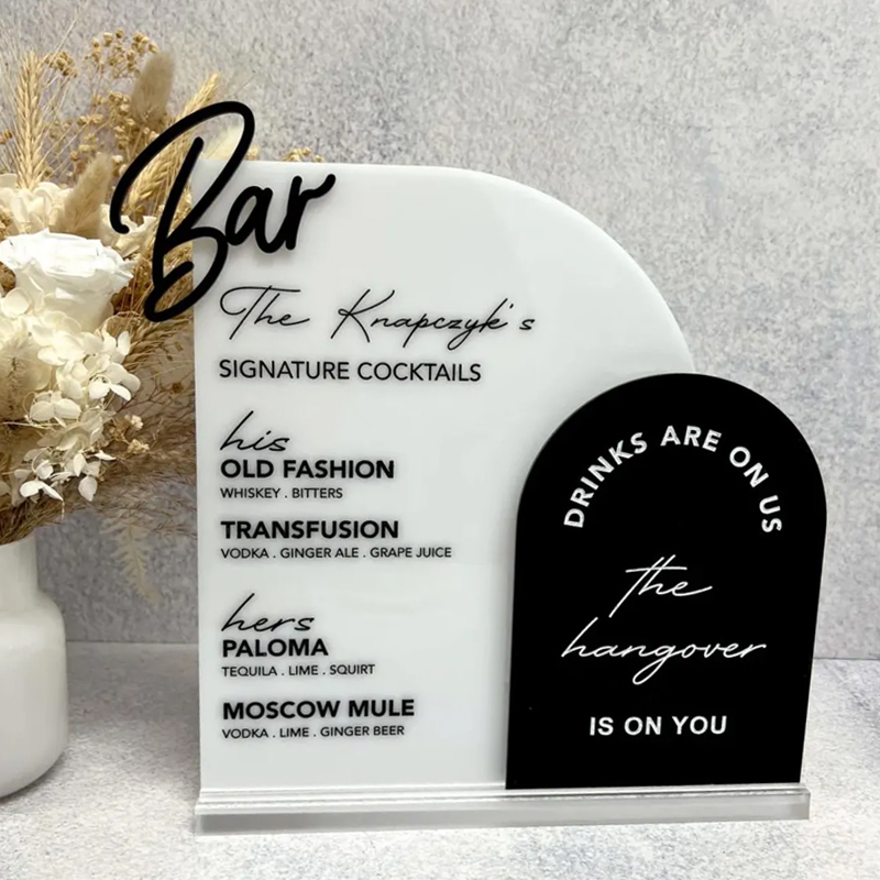 Custom Bar Menu with 3D Cutout - Table Number Gold recension och pris