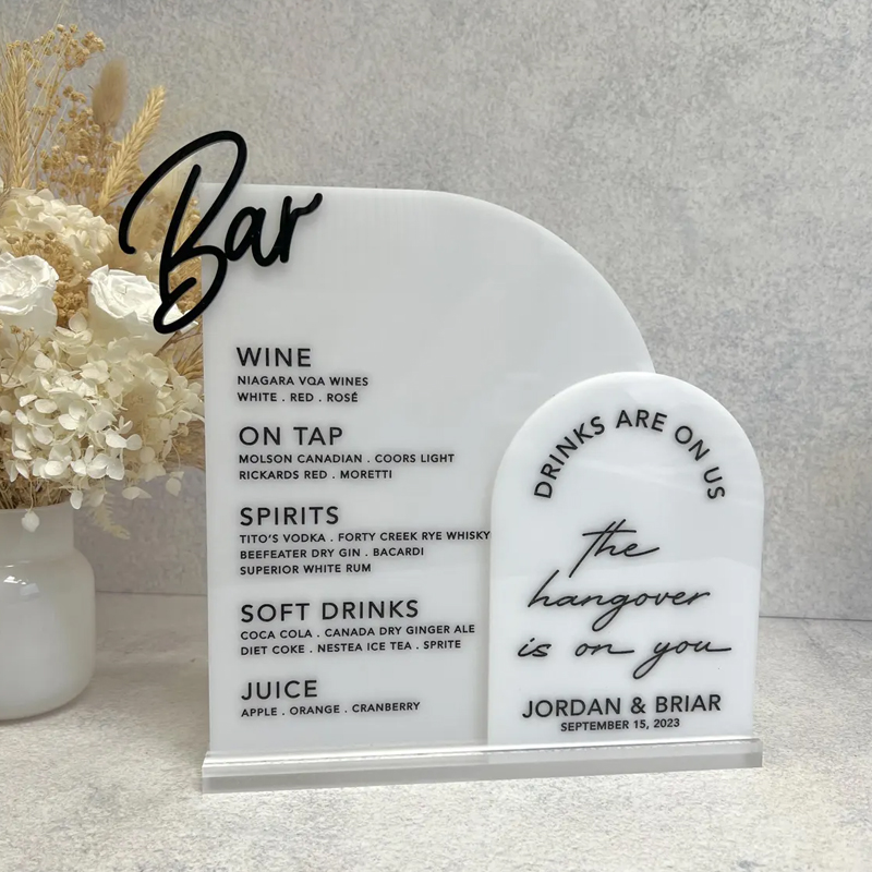 Custom Bar Menu with 3D Cutout - Table Number Gold recension och pris