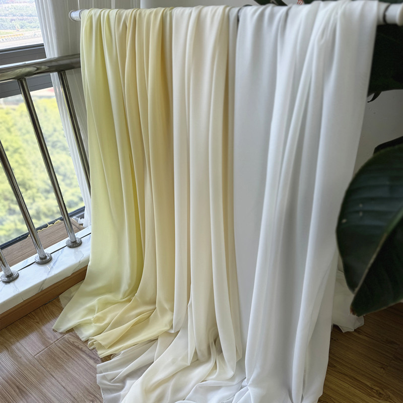 White Yellow Chiffon Fabric Br - Wedding Backdrop Curtain recension och pris