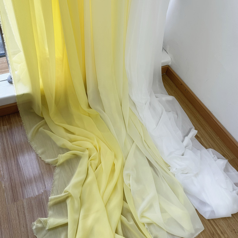 White Yellow Chiffon Fabric Br - Wedding Backdrop Curtain recension och pris