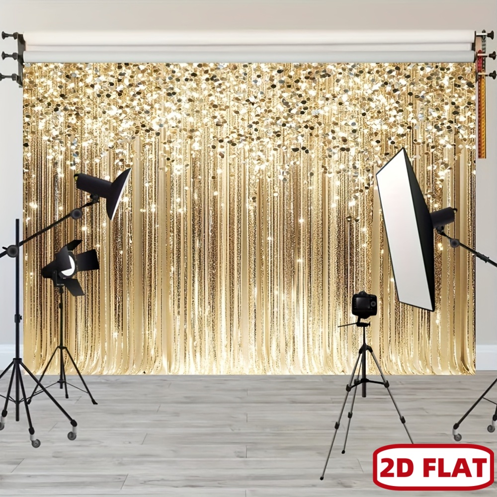 Gold Sequin Curtain 2D Flat Ph - Wedding Backdrop Curtain recension och pris