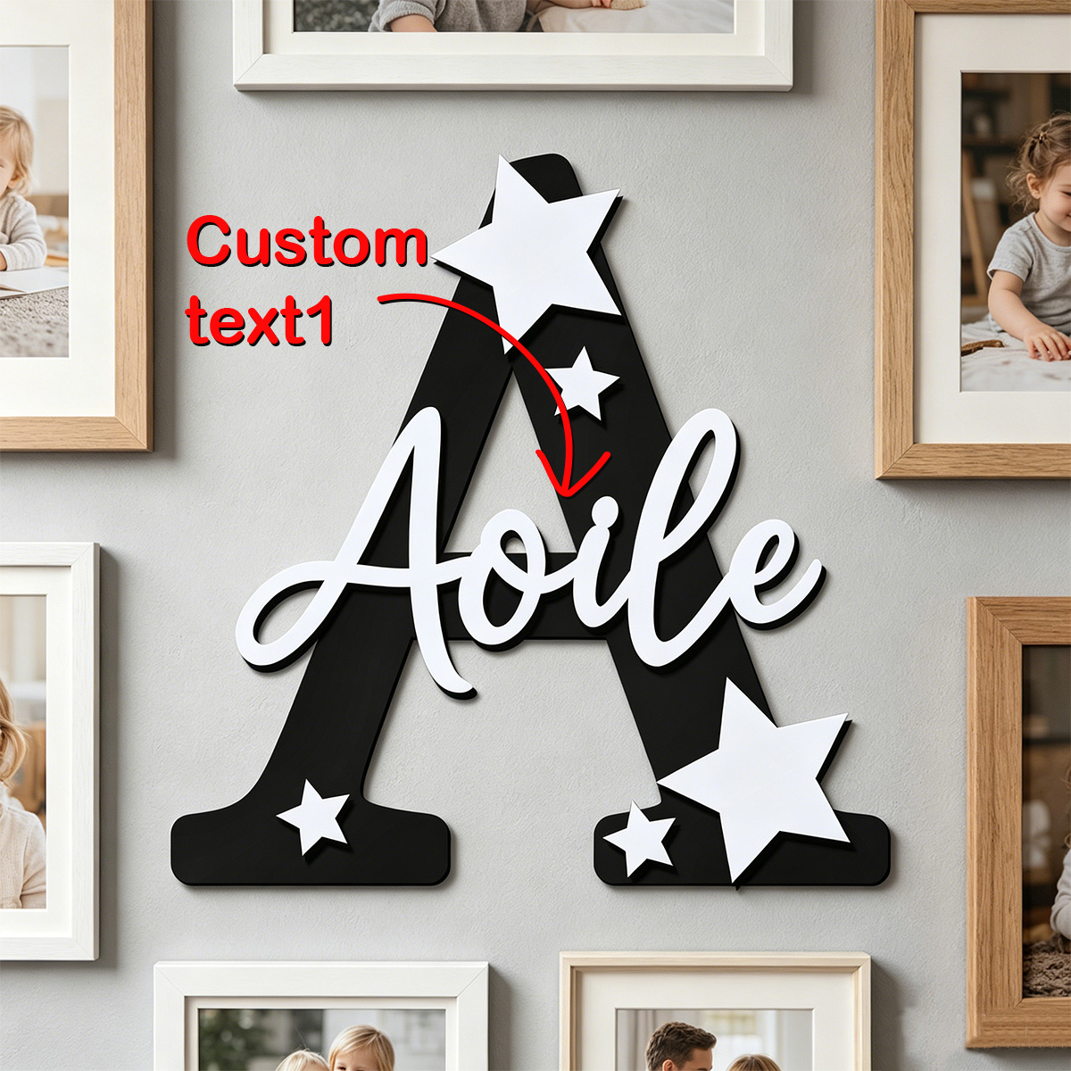 1pc Custom Star Initial Wooden - Wedding Souvenir recension och pris