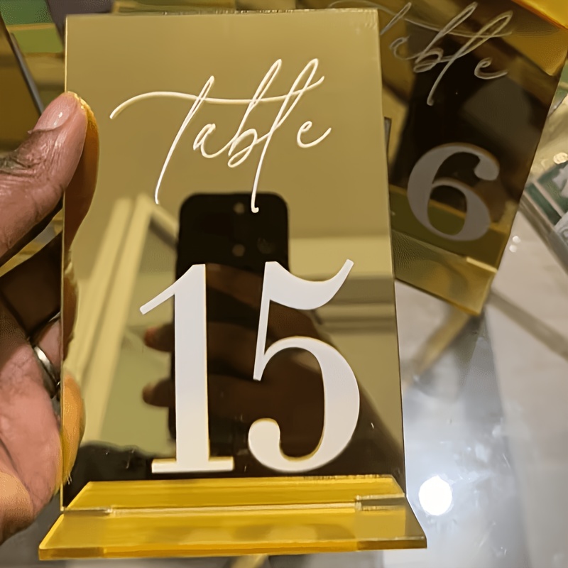 Gold Mirror Acrylic Table Numb - Table Number Gold recension och pris