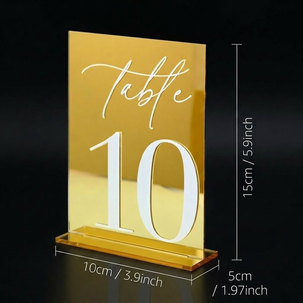 Gold Mirror Acrylic Table Numb - Table Number Gold recension och pris