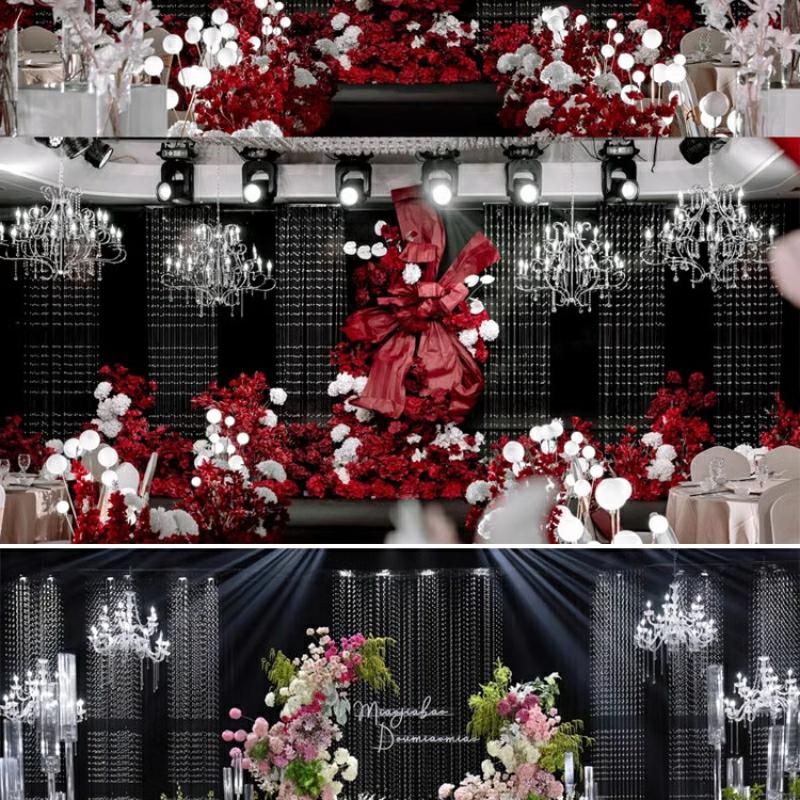 Wedding Hollow Crystal Strings - Wedding Backdrop Curtain recension och pris