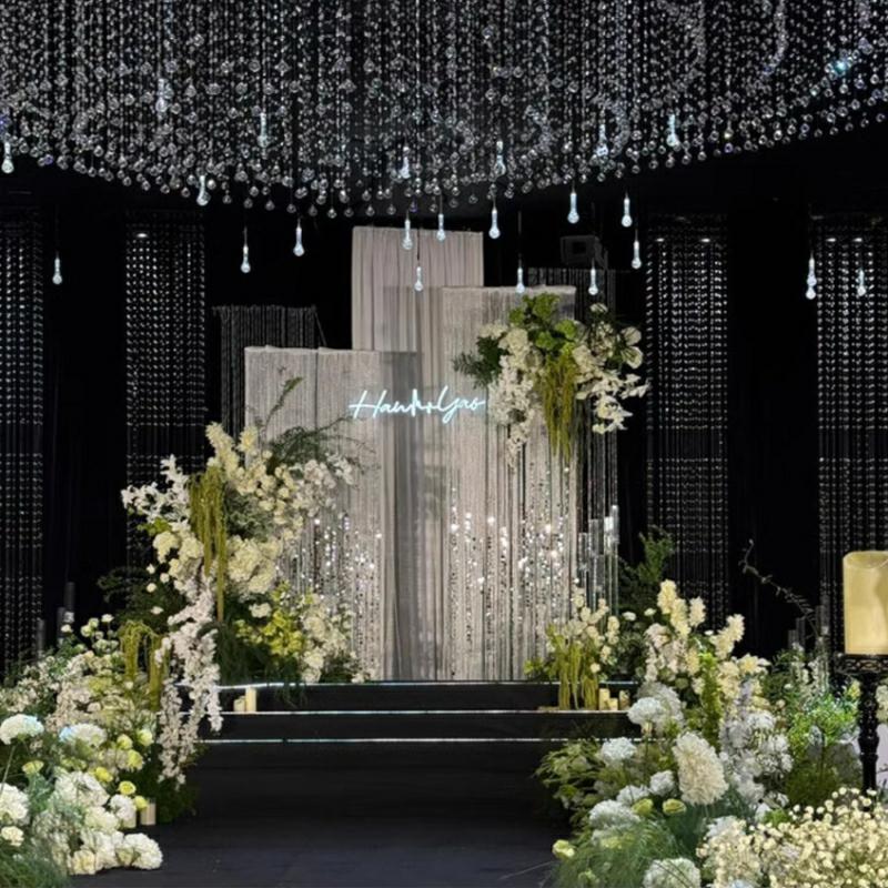 Wedding Hollow Crystal Strings - Wedding Backdrop Curtain recension och pris