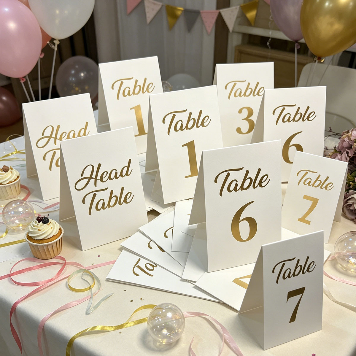 1set Gold Foil Wedding Table N - Table Number Gold recension och pris