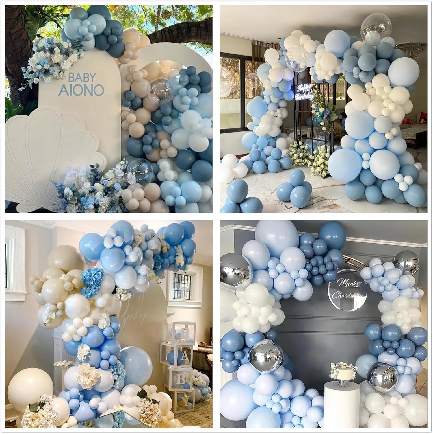 Dusty Blue Sand White Latex Ba - Wedding Supply Kit recension och pris