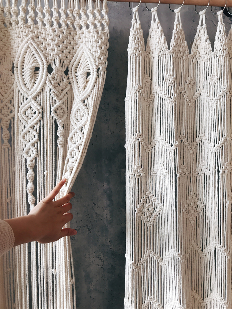 Hand-woven Bohemia Macrame Cot - Wedding Backdrop Curtain recension och pris