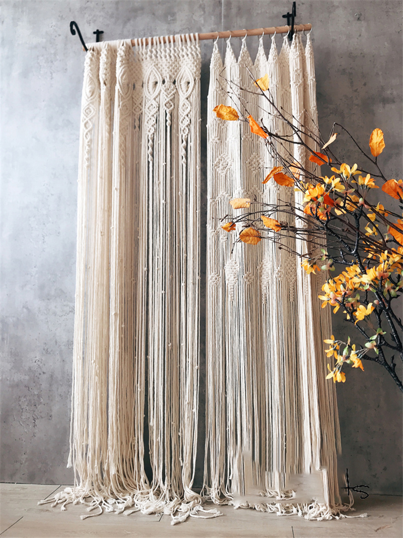 Hand-woven Bohemia Macrame Cot - Wedding Backdrop Curtain recension och pris