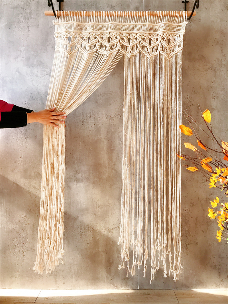 Hand-woven Bohemia Macrame Cot - Wedding Backdrop Curtain recension och pris