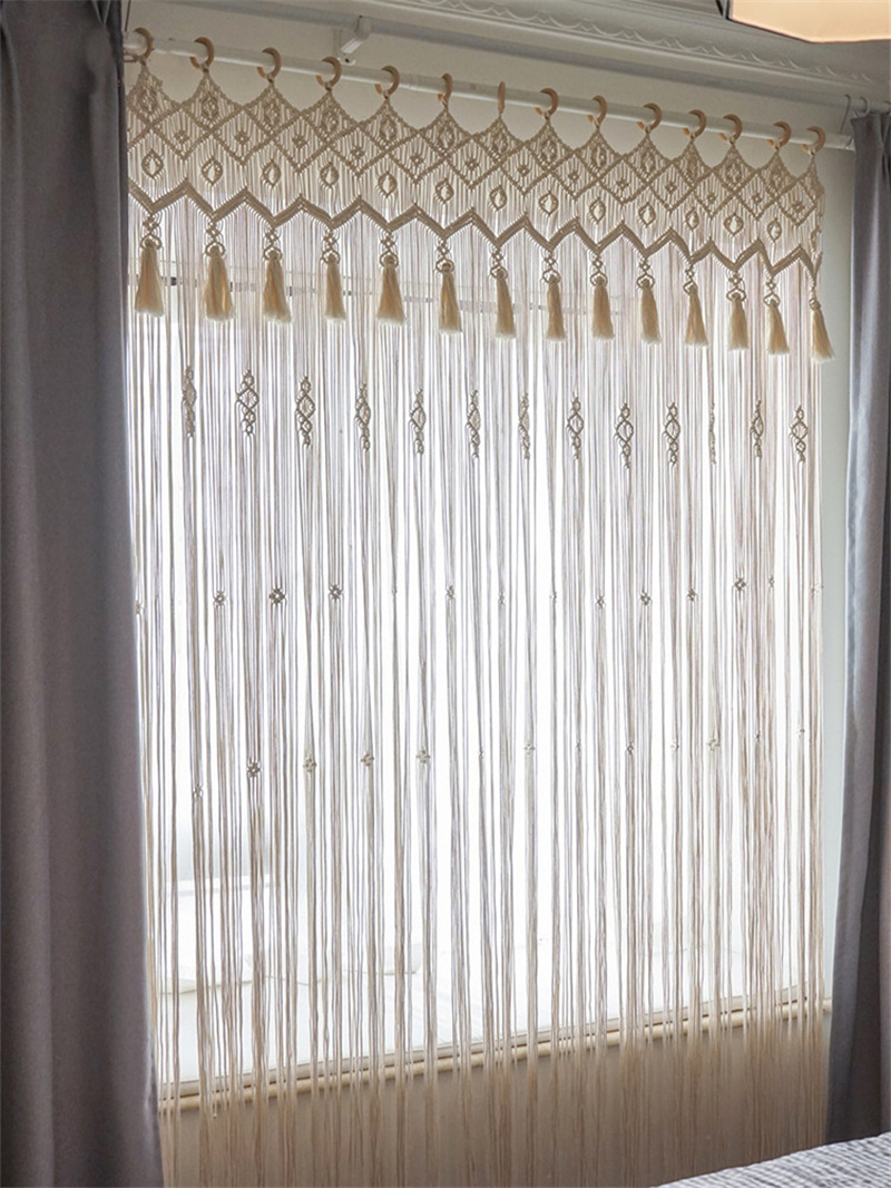 Hand-woven Bohemia Macrame Cot - Wedding Backdrop Curtain recension och pris