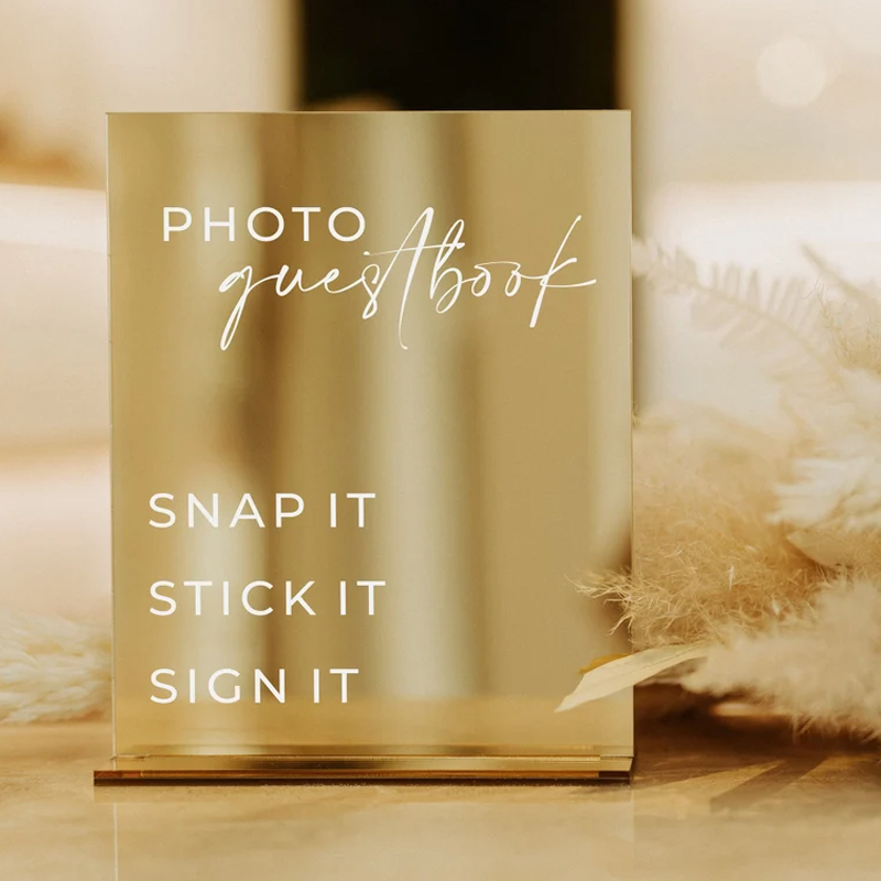 Rectangle Gold Mirror Wedding  - Table Number Gold recension och pris