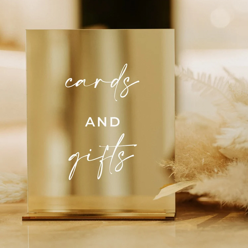 Rectangle Gold Mirror Wedding  - Table Number Gold recension och pris