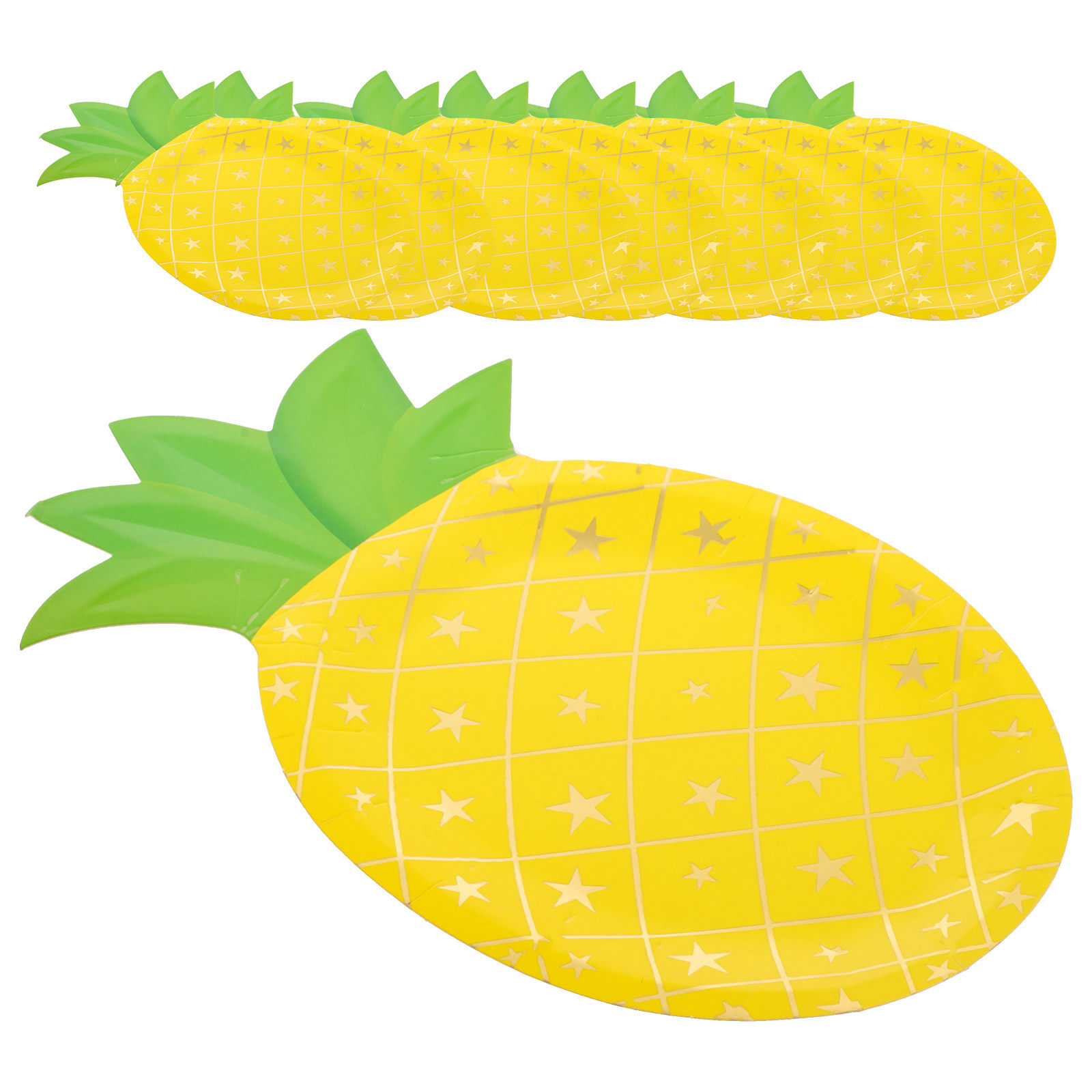 8Pcs Pineapple Paper Plates Di - Wedding Supply Bulk recension och pris