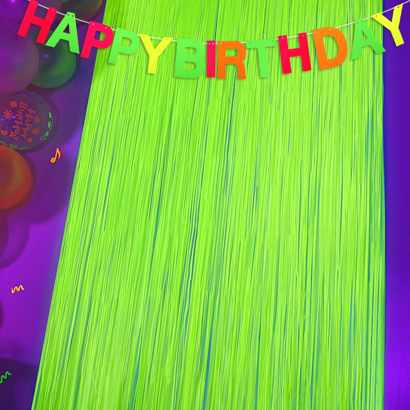 Glow Party Neon Foil Fringe Cu - Wedding Backdrop Curtain recension och pris