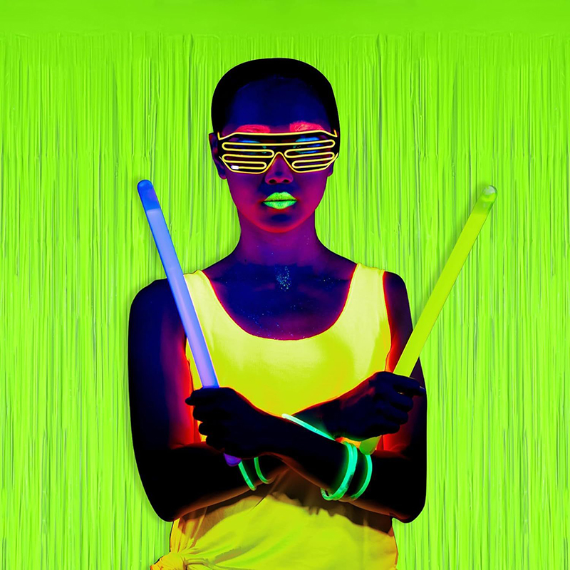 Glow Party Neon Foil Fringe Cu - Wedding Backdrop Curtain recension och pris