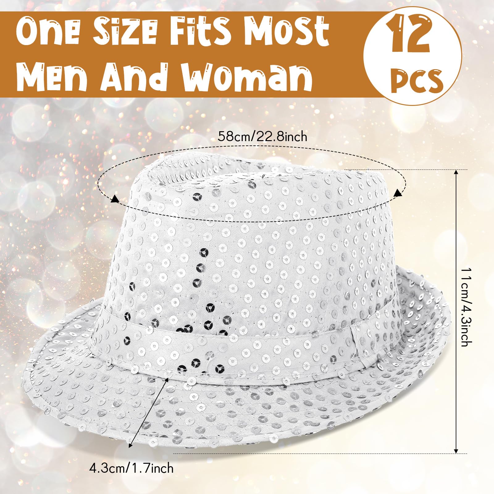 12-36Pcs Sequin Hats Bulk Glit - Wedding Supply Bulk recension och pris