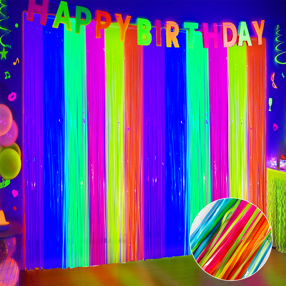 Multi-Color Glow in the Dark F - Wedding Backdrop Curtain recension och pris