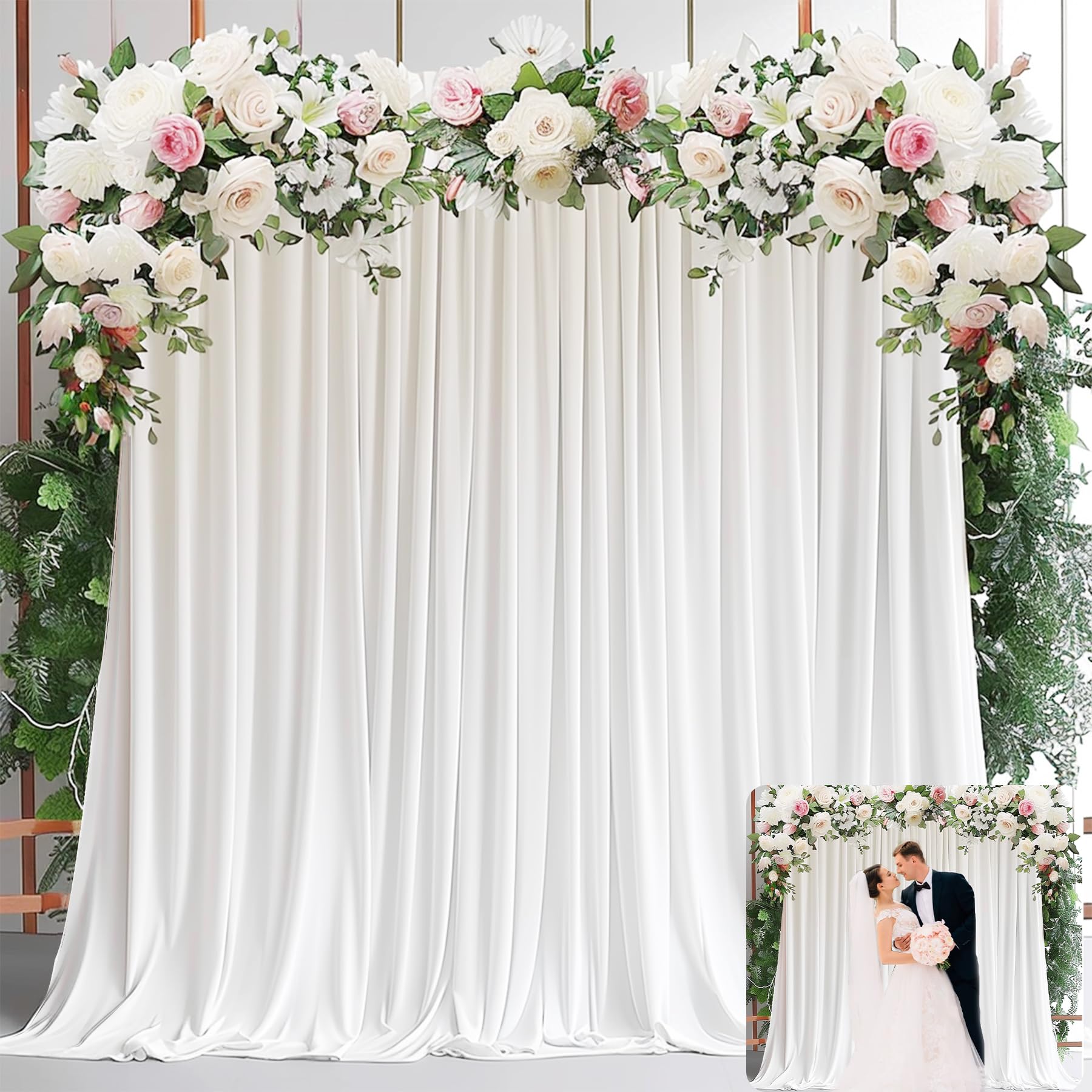 White Backdrop Curtains for Pa - Wedding Backdrop Curtain recension och pris
