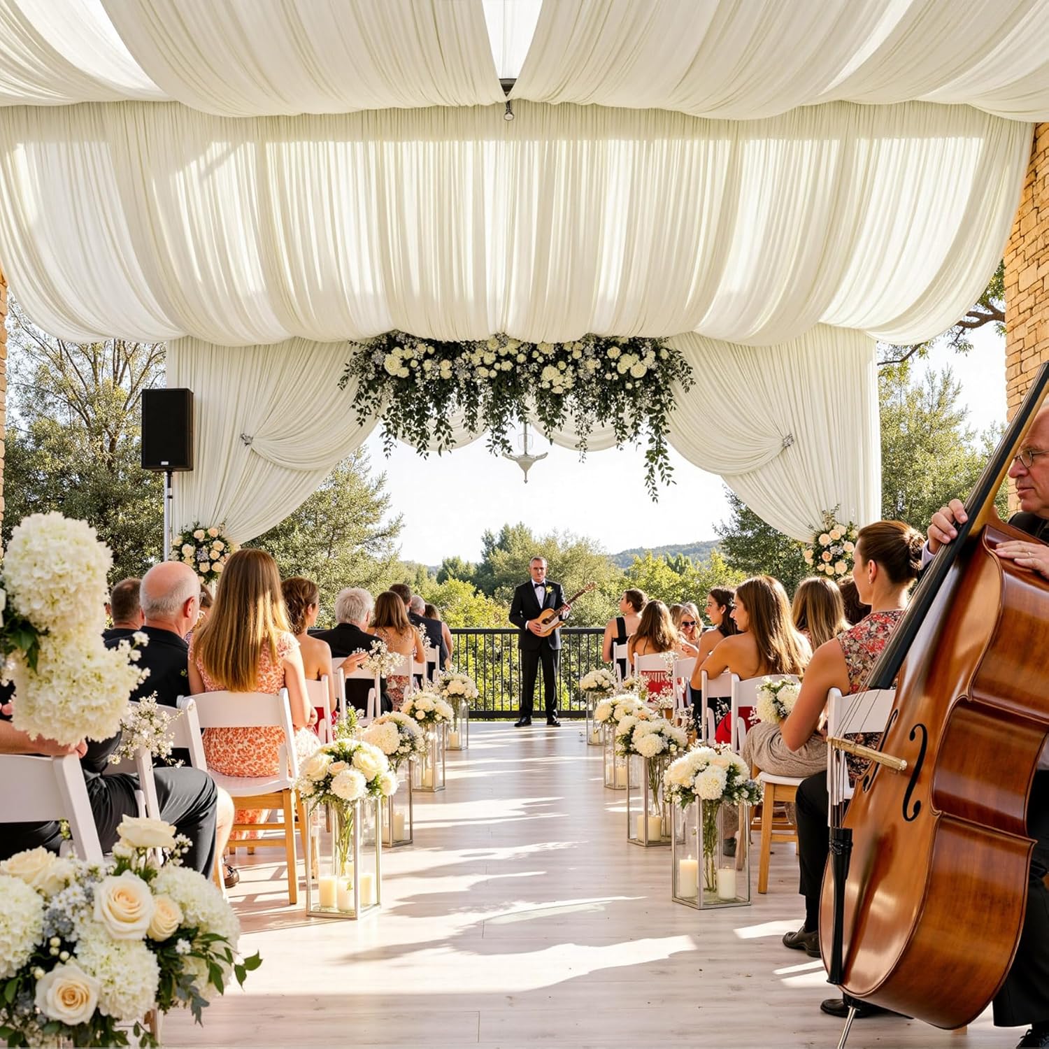 White Backdrop Curtains for Pa - Wedding Backdrop Curtain recension och pris