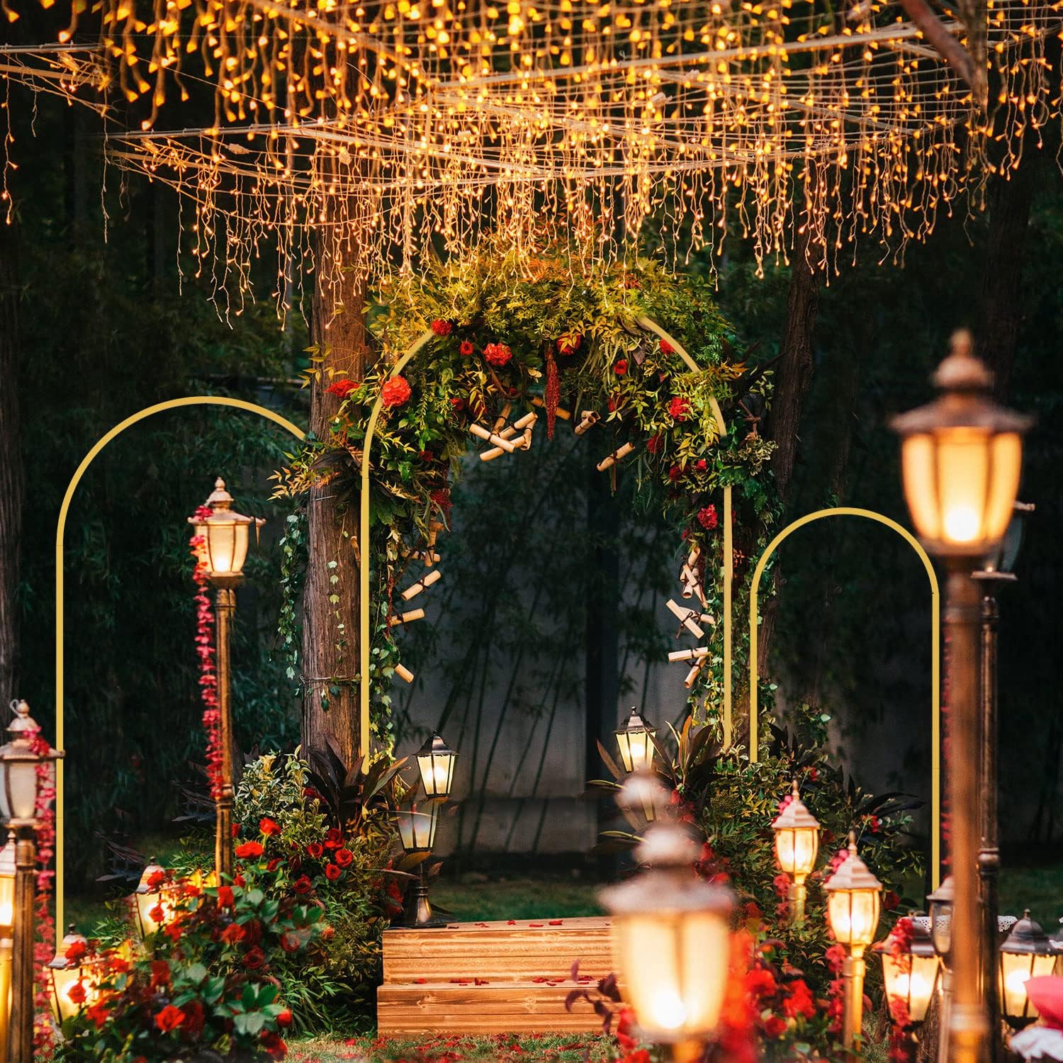 1pc Gold Metal Arch Backdrop S - Wedding Support recension och pris