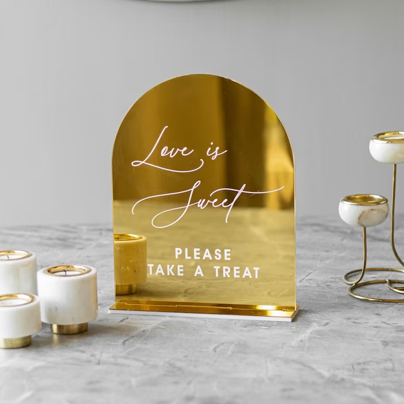 Set Of 4 Wedding Signs,In Lovi - Table Number Gold recension och pris