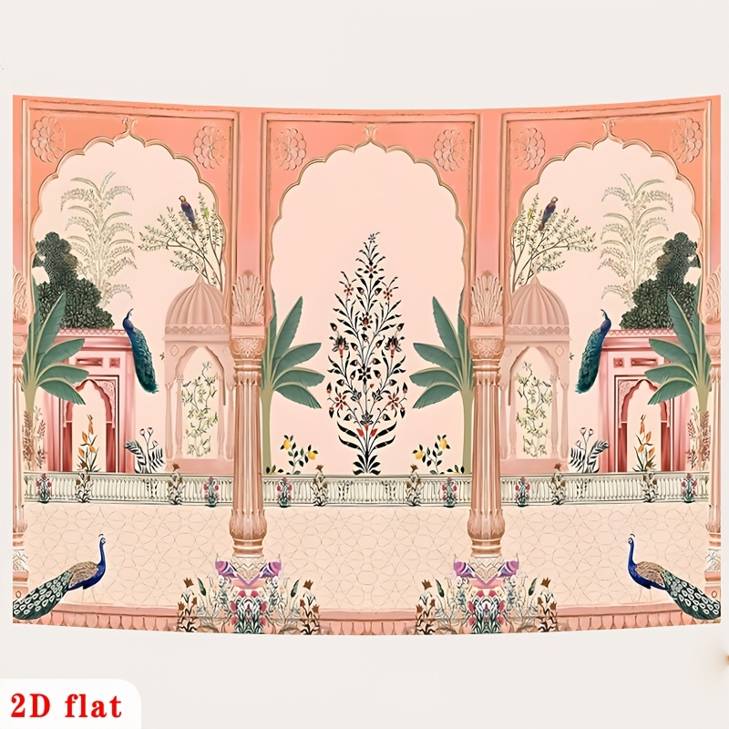 Ornate Mughal Floral Peacock B - Wedding Backdrop Curtain recension och pris