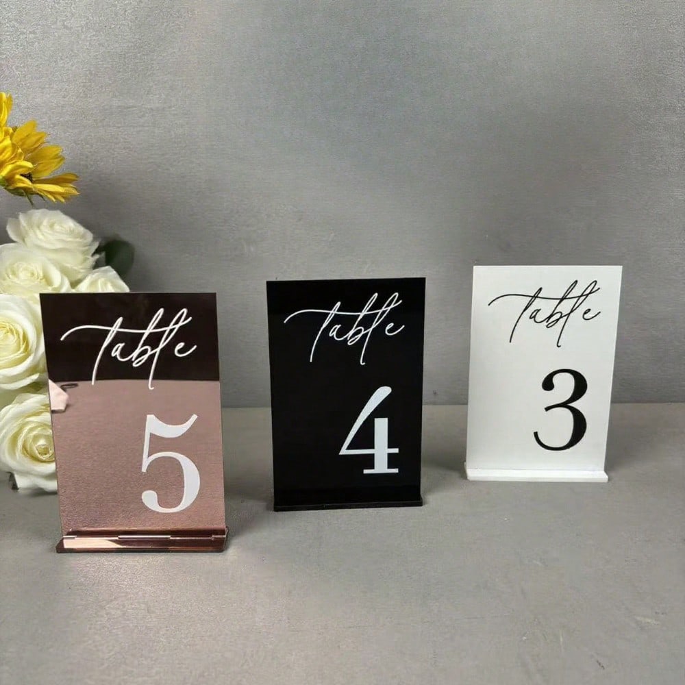 Gold Acrylic Mirror Number Tab - Table Number Gold recension och pris
