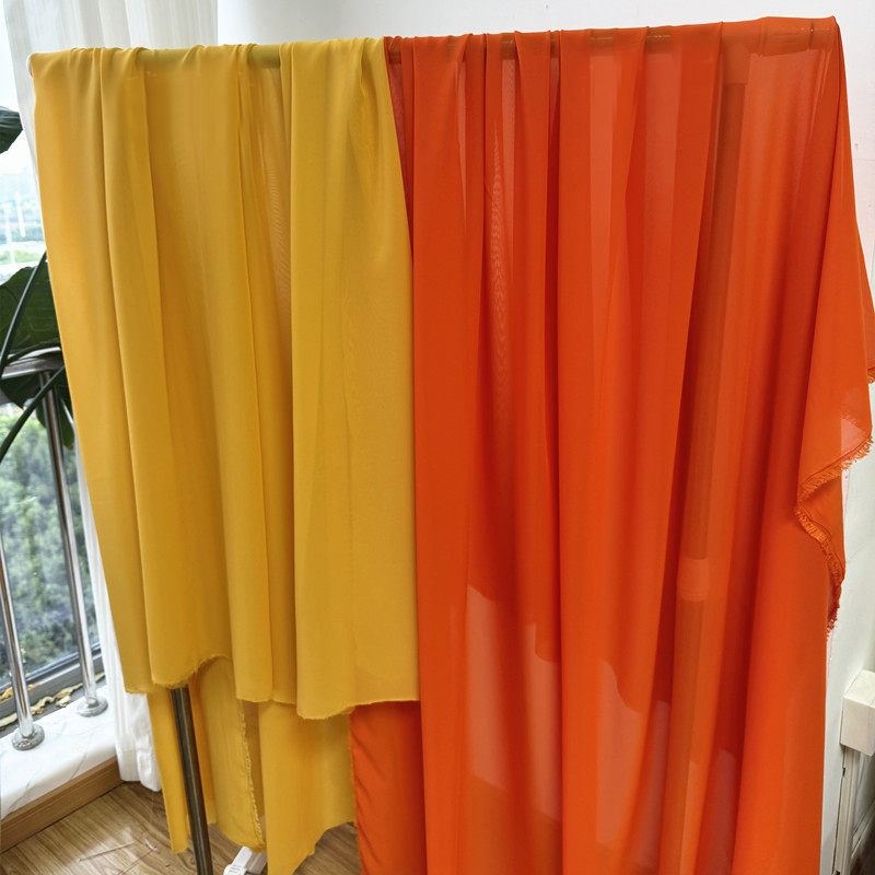 Yellow Orange Chiffon Fabric B - Wedding Backdrop Curtain recension och pris