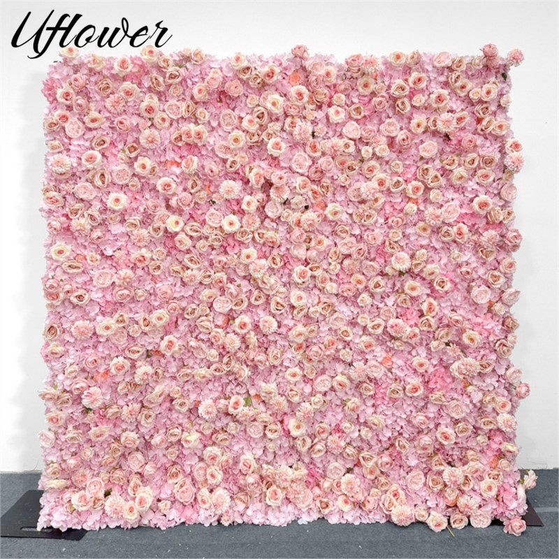 Uflower Pink Rose Hydrangea Cl - Wedding Backdrop Curtain recension och pris