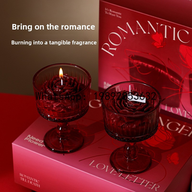 LZ rose scented candle modelin - Wedding Souvenir recension och pris